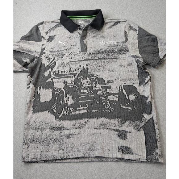 Puma Mercedes AMG Petronas Shirt Mens Extra Large Gray Formula 1 Racing Polo F1 - Picture 1 of 14